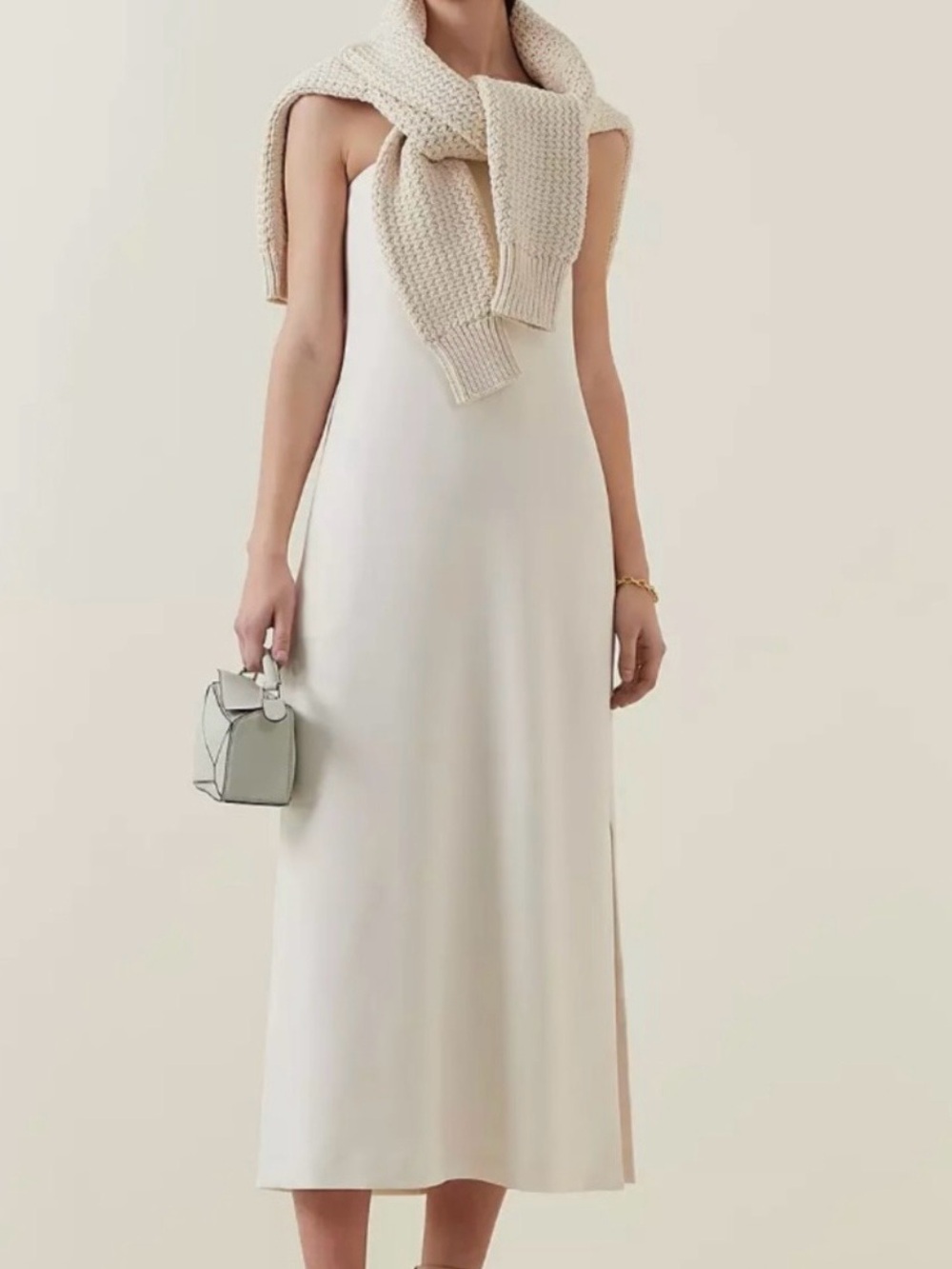 Theory Cream Strapless Midi Dress - Picture 9 of 10